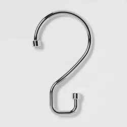 S Hook without Roller Ball Shower Curtain Rings Chrome - Made By Design™