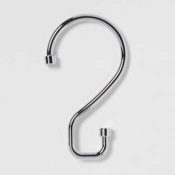 S Hook without Roller Ball Shower Curtain Rings Chrome - Made By Design™