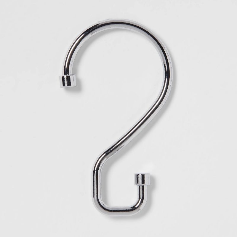 S Hook without Roller Ball Shower Curtain Rings Chrome - Made By Design&#8482;, 1 of 4