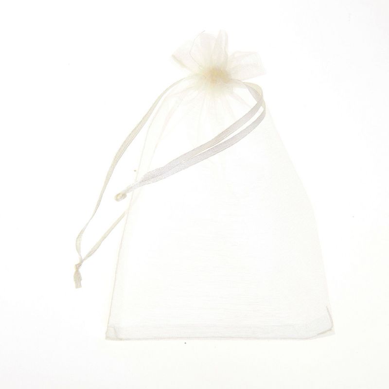 Insten 100 Pack Mini Sheer Drawstring Organza Transparent Bags, Jewelry Sack Pouches for Wedding, Party Favors Gifts, 2 of 6