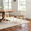FurniFact,Elegant X-Back Dining Chairs Set of 2 – White Brown Kitchen Seating - 2 of 3