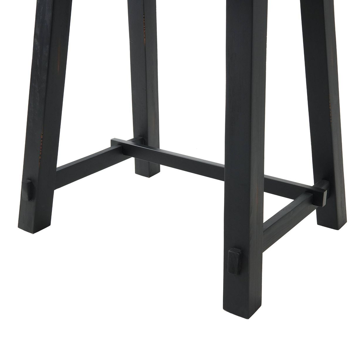 32" Small Adam Solid Wood Desk Rustic Natural - Alaterre Furniture: Industrial Sawhorse Leg, Pine Surface - thumbnail 4