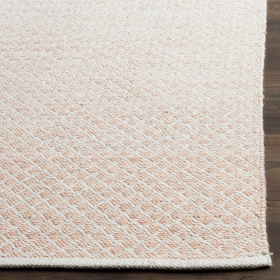 Ivory Flat Woven Cotton Area Rug 27" x 8"