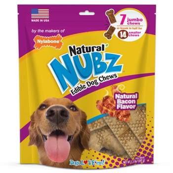 Nylabone Nubz Bacon Dental Chewy Dog Treats - 1.3lb/7ct