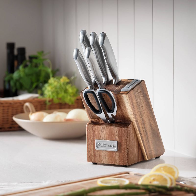 Cuisinart Classic 7pc Stainless Steel Hollow Handle Essentials Knife Block Set with Built in Sharpener Silver, 5 of 7