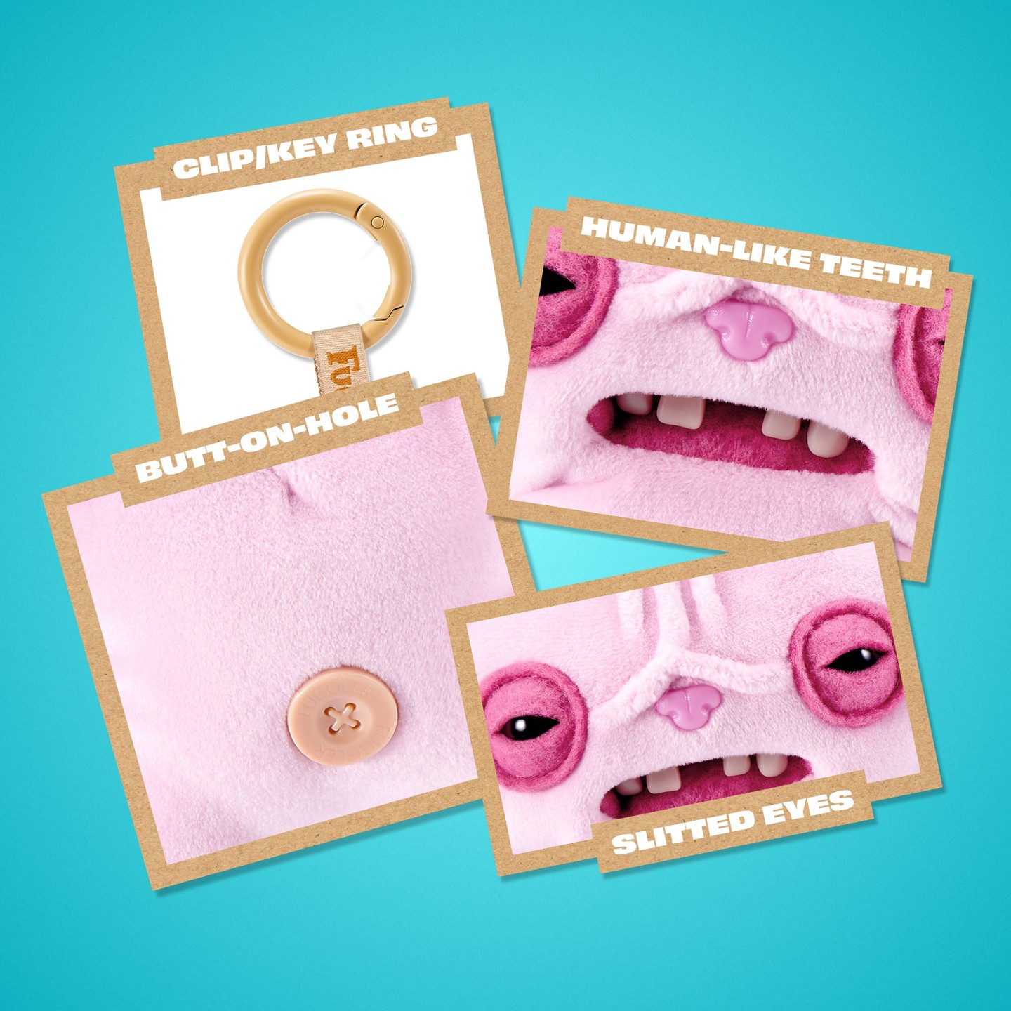 Детские мягкие игрушки Fuggler Alley Cats Keyring Charms 5" — фото 7