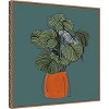 Amanti Art The Retro Potted Plant On Teal I by Patricia Pinto Canvas Wall Art Print Framed 22 x 22-in. - 2 of 4