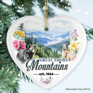 Artistic Great Smoky Mountains Ornament, Ceramic Tennessee Travel Souvenir and Gift| Ornamentallyyou - 1 of 4