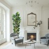 Whizmax Artificial Fiddle Leaf Fig Tree - Tall Faux Plant in White Planter, Realistic Greenery for Home & Office Decor, Fake Indoor Tree - 2 of 4