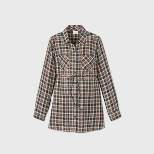 Maternity Plaid Long Sleeve Popover Tunic - Isabel Maternity by Ingrid & Isabel™ Black/Brown XS