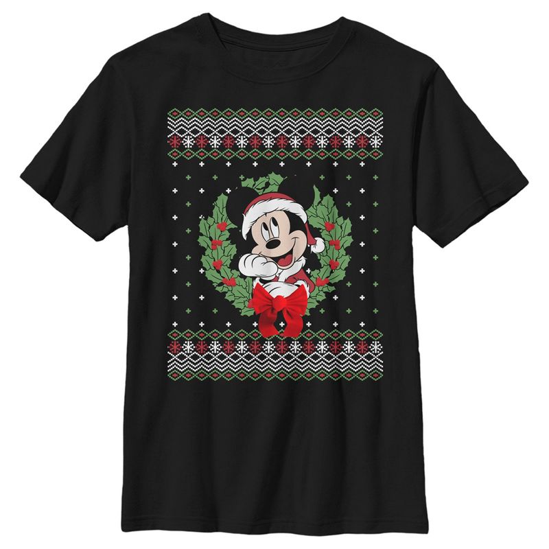 Boy's Disney Mickey and Friends Ugly Sweater T-Shirt, 1 of 6