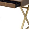 Gulches Walnut & Gold Finish Vanity Desk W/Mirror & Jewelry Tray - 3 of 4