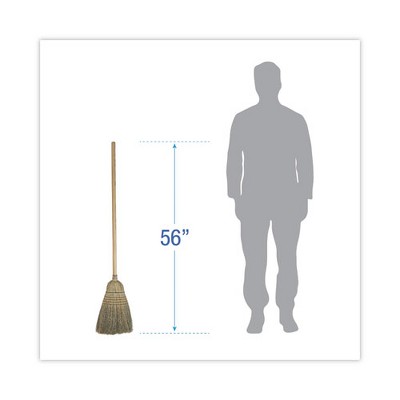 Boardwalk Warehouse Broom, Corn Fiber Bristles, 56" Overall Length, Natural
