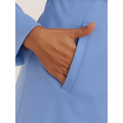 INSPIRE CHIC Women's Removable Cape Single-Breasted Work Casual Outwear Long Coat Blue Medium — фото 5