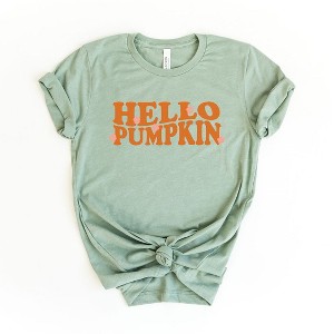 Simply Sage Market Women's Hello Pumpkin Flowers Short Sleeve Graphic Tee - 1 of 4