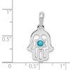 Black Bow Jewelry 14k White or Yellow Gold Turquoise Chamseh Pendant, 13 x 25mm - 4 of 4