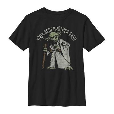 Boy's Star Wars Yoda Best Brother Ever T-shirt - Black - Medium : Target