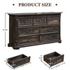 Brafabhome Vintage Solid Wood Dresser with 7 Drawers for Bedroom, Modern Chest of Drawers Double Dresser for Living Room, Closet, Hallway | Dark Brown - 2 of 4