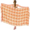 LA LEELA Women's Beachwear Summer Beach Wrap Bikini Wraps Sarong Skirt Swimsuit Swimwear Coverups Swim Cover Ups for Womens One Size Orange,Check - 4 of 4