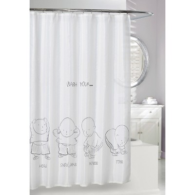 Head and Shoulders Shower Curtain Gray/White - Moda at Home