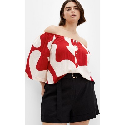 Women's Plus Size Maiya Print Top - red print | CITY CHIC