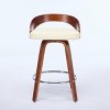 INFURNIC Counter and Bar Stools Swivel Bar Stool with Wooden Legs and Soft Cushion for Kitchen and Home Bar, Beige, 18.8"*18.3"*30.5" - 2 of 4