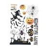 Unique Bargains Halloween Pumpkin Witch Moon Bat Pattern Wall Sticker Black 1 Pc - 3 of 4