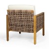 Christopher Knight Home Zelda Outdoor Acacia Wood and Wicker Club Chair - 4 of 4