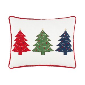 White Pine Festive Trees Pillow 14x18  - Levtex Home - 1 of 4