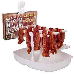 The Original Makin Bacon Microwave Bacon Dish - Makes Crispy Bacon in Minutes - Reduces Fat Content for a Healthier Meal - 1 of 4