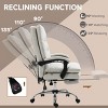 TopComfy Accent Chairs Massage Office Chair Heated Reclining Chair with Footrest Comfortable Chair Soft Seat for Office, White, 25.5"*28.3"*46" - 3 of 4
