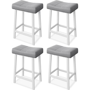 Jojoka Counter Height Bar Stools Set of 2,24 Inch PU Leather Barstools with Metal Legs for Kitchen Island - 1 of 4