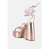 Anvil Metallic Block Heeled Lace Up Women Sandals - 3 of 4