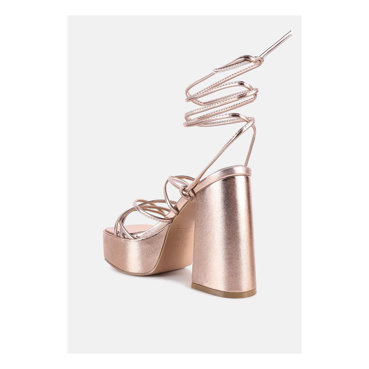 Женские сандалии London Rag Womens Anvil Metallic Block Heeled Lace Up Sandals 8.5 — фото 3