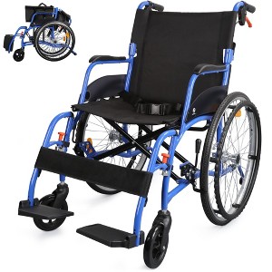 Wheelchairs for Adults,Premium Comfortable Transport Wheelchair Lightweight Foldable,Portable Transfer Chair with Swing-Away footrests and Anti Tipper - 1 of 4