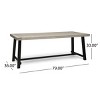 Outdoor Wooden Dining Table,8 Seat Acacia Wood Dining Table With Metal Frame,Rectangular Dining Table For Patio Kitchen Backyard-Coolbibila - 4 of 4