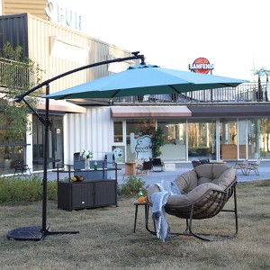 KTMBDW 10ft Patio Umbrella Outdoor Square Large Cantilever Windproof Offset and Heavy Duty Sun Umbrella for Garden Deck Pool,(No Base) - 1 of 4