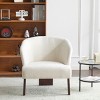 Mid-Century Accent Chair with Curved Back and Wood Legs,Upholstered Lounge Chair for Small Spaces or Living Room-Cuddlewood - 2 of 4