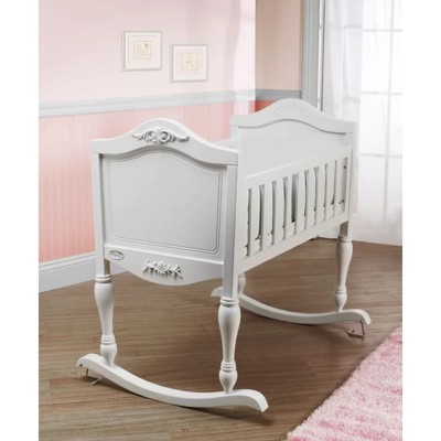 Image of Orbelle Venitan GaGa Wood Rocking Classic Bassinet Great For Nursery Bedroom Den Living Room - white
