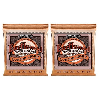 Ernie Ball 2145 Earthwood Phosphor Bronze Custom Light Acoustic Strings 2-Pack