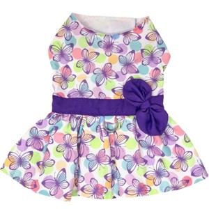 Doggie Design Purple Butterfly Dog Dress with Matching Leash - 1 of 4