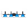 Toltec Lighting Elegante 4 - Light Vanity in  Dark Granite with 7" Blue Italian Shade - 2 of 2