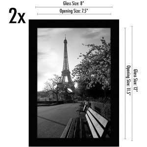 Americanflat 2 Pack 8x12 Picture Frame in Black with Shatter Resistant Glass - Horizontal and Vertical Formats for Wall and Tabletop - 1 of 4