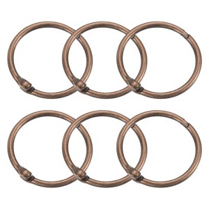 Unique Bargains Carbon Steel Loose Leaf Binder Snap Shower Curtain Rings 6 Pcs - 1 of 4