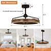 Parrot Uncle 27" Rustic Black Downrod Mount Fandelier LED Ceiling Fan - 3 of 4