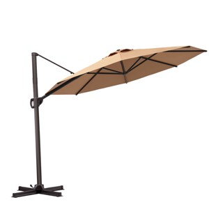 Pellebant 11FT Patio Offset Cantilever Umbrella Round with 360 Rotation 6 Heights Adjustable Outdoor Umbrella - 1 of 4