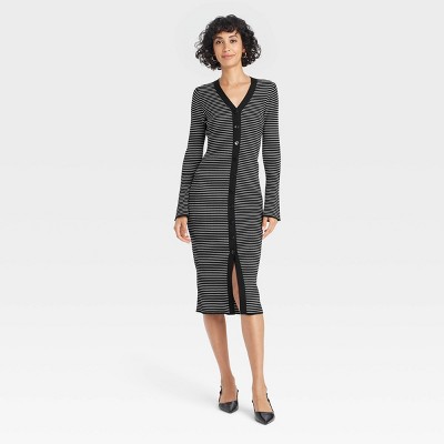 Women's Bell Long Sleeve Midi Sweater Dress - A New Day™