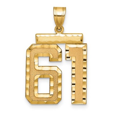 Black Bow Jewelry 14k Yellow Gold, Varsity Collection, Large D/C Pendant Number 61