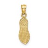 Black Bow Jewelry 14k Yellow Gold Textured Flip Flop Pendant, 6 x 22mm (1/4 x 7/8 Inch) - 3 of 4