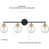 Runesay Rustic Industrial Wall Light Fixture 4-Light Clear Glass Vintage Bathroom Vanity Lights Over Mirror, Vanity Light for Bathroom (Exclude Bulb) - 4 of 4
